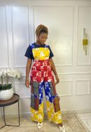 Rainbow Heritage Ankara Jumpsuit with Aso Oke Double Pockets (Women)